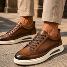 Selwyn | Men Full Grain Leather Trainers With Cushioned Footbed And Grip Sole For Smart Or Casual Wear