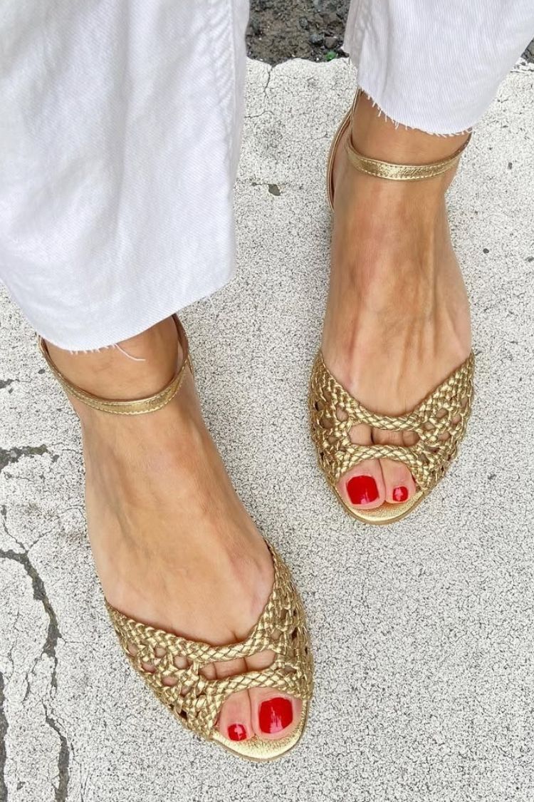 Isadora | Women Woven Leather Sandals For Summer Days Or Evening Outings