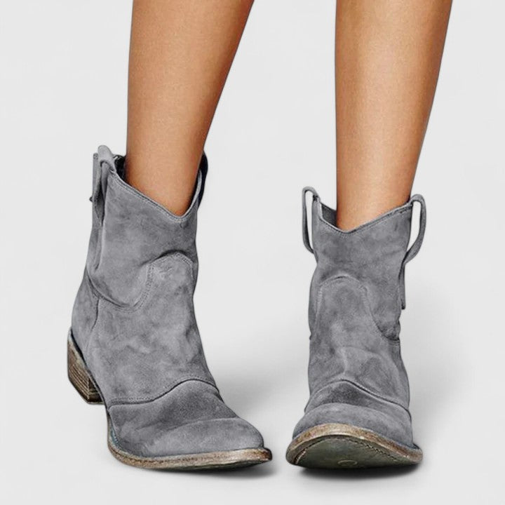 Kylenrah | Women Western Ankle Boots With Wide Heel And Refined Detailing For Jeans Dresses Or Skirts