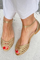 Isadora | Women Woven Leather Sandals For Summer Days Or Evening Outings