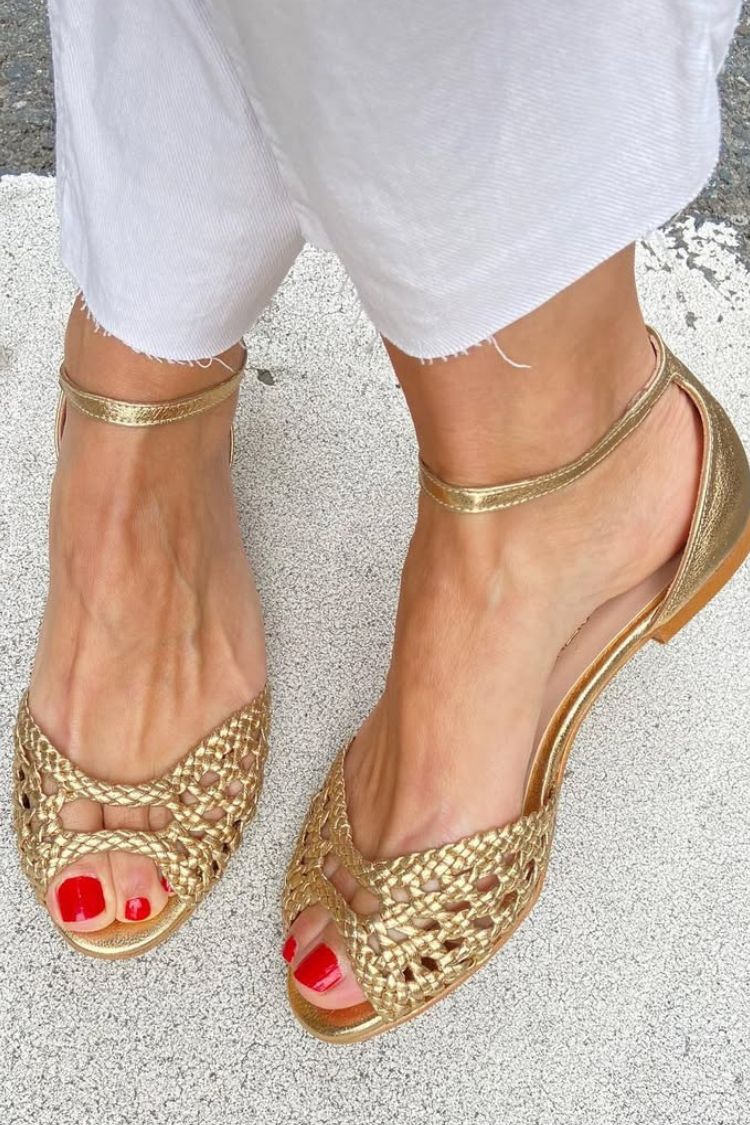 Isadora | Women Woven Leather Sandals For Summer Days Or Evening Outings