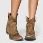 Kylenrah | Women Western Ankle Boots With Wide Heel And Refined Detailing For Jeans Dresses Or Skirts