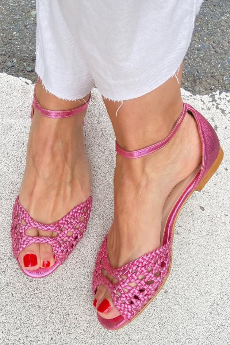 Isadora | Women Woven Leather Sandals For Summer Days Or Evening Outings