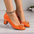 Evelyn | Women Classic Bow Detail Heels With Stable Mid Heel And Cushioned Inner Sole For Work Dinner Or Occasions