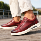 Selwyn | Men Full Grain Leather Trainers With Cushioned Footbed And Grip Sole For Smart Or Casual Wear