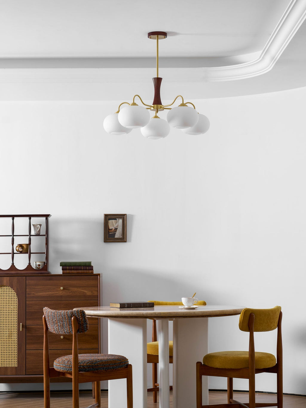 Brass Wooden Persimmon Chandelier
