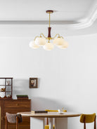 Brass Wooden Persimmon Chandelier