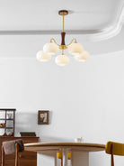 Brass Wooden Persimmon Chandelier