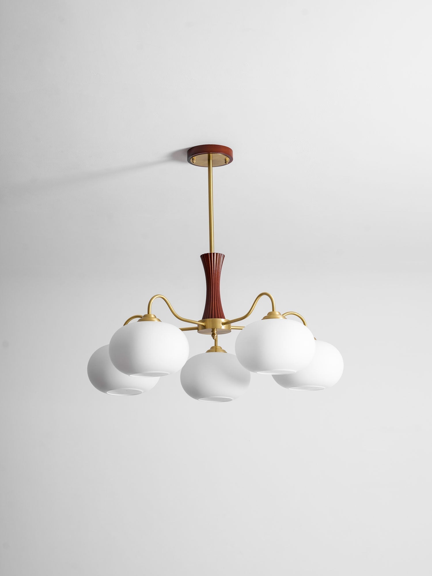 Brass Wooden Persimmon Chandelier