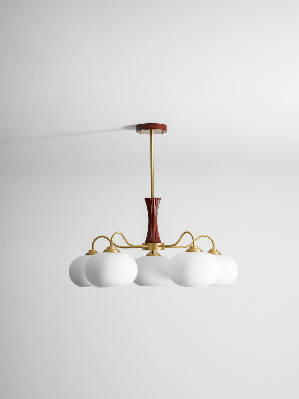Brass Wooden Persimmon Chandelier