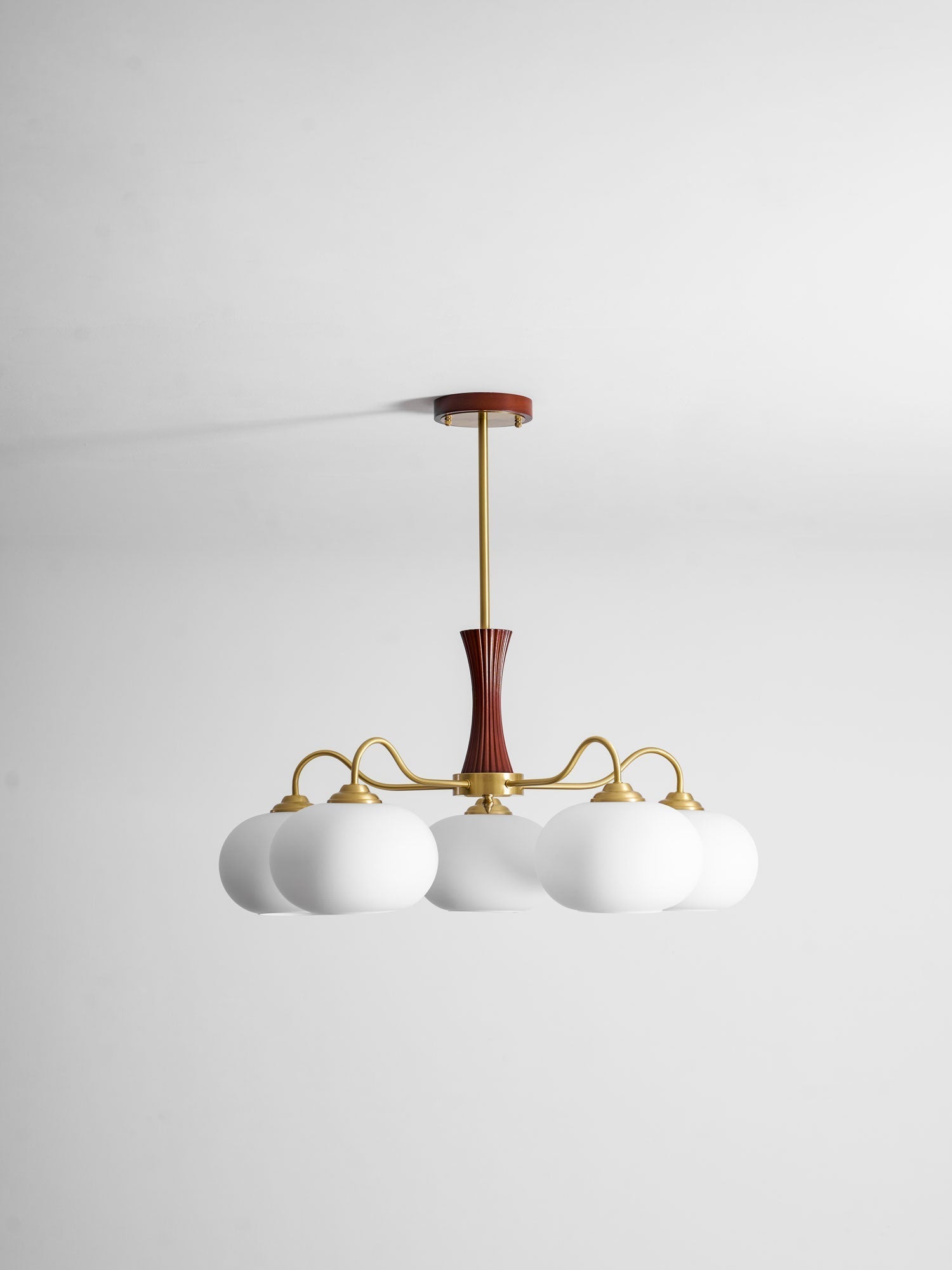Brass Wooden Persimmon Chandelier