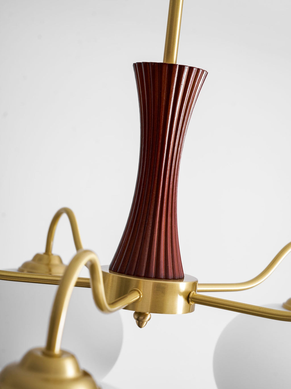 Brass Wooden Persimmon Chandelier