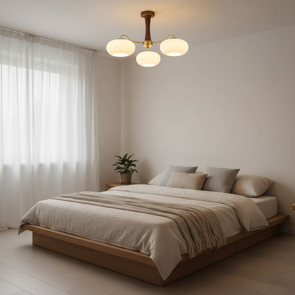 Brass Wooden Persimmon Chandelier