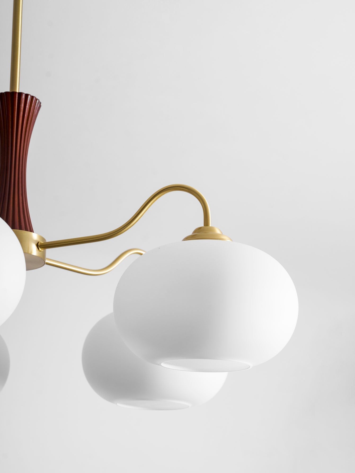 Brass Wooden Persimmon Chandelier