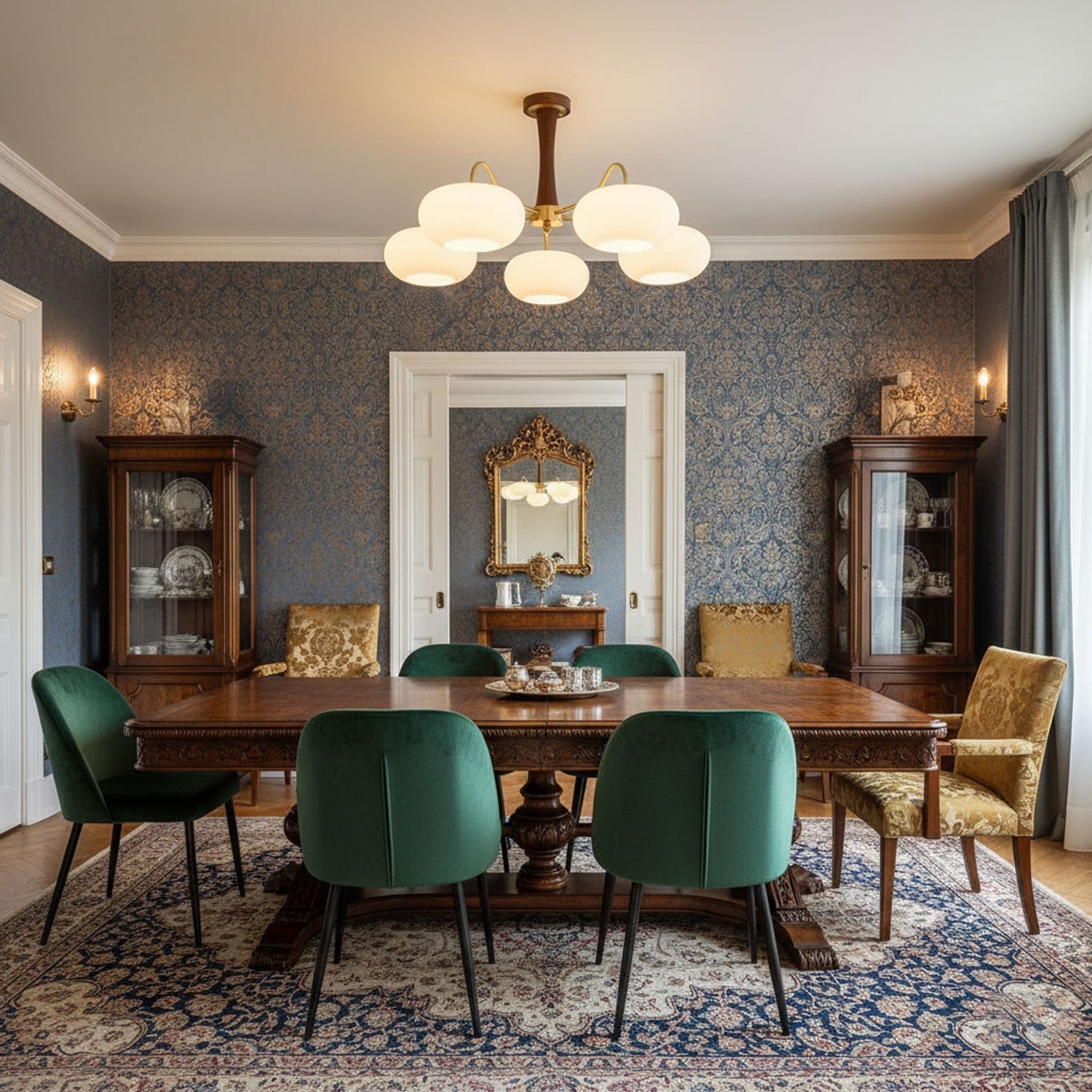 Brass Wooden Persimmon Chandelier