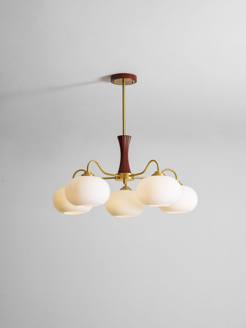 Brass Wooden Persimmon Chandelier