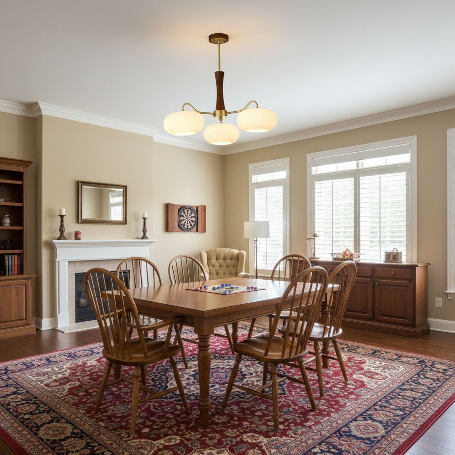 Brass Wooden Persimmon Chandelier