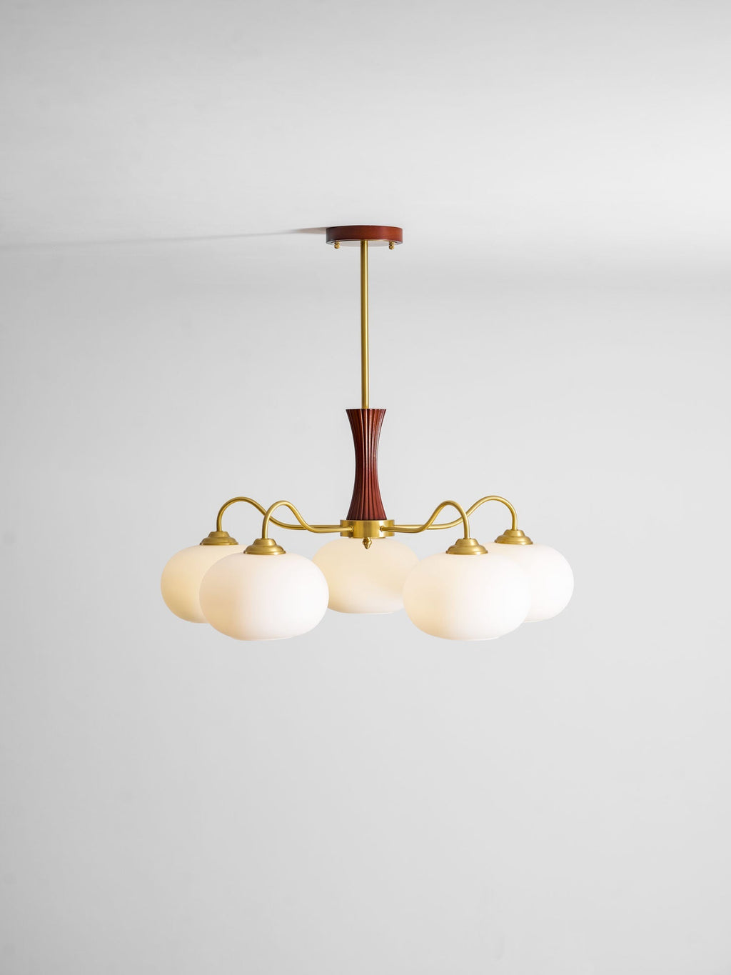 Brass Wooden Persimmon Chandelier