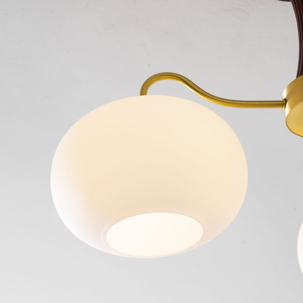 Brass Wooden Persimmon Chandelier