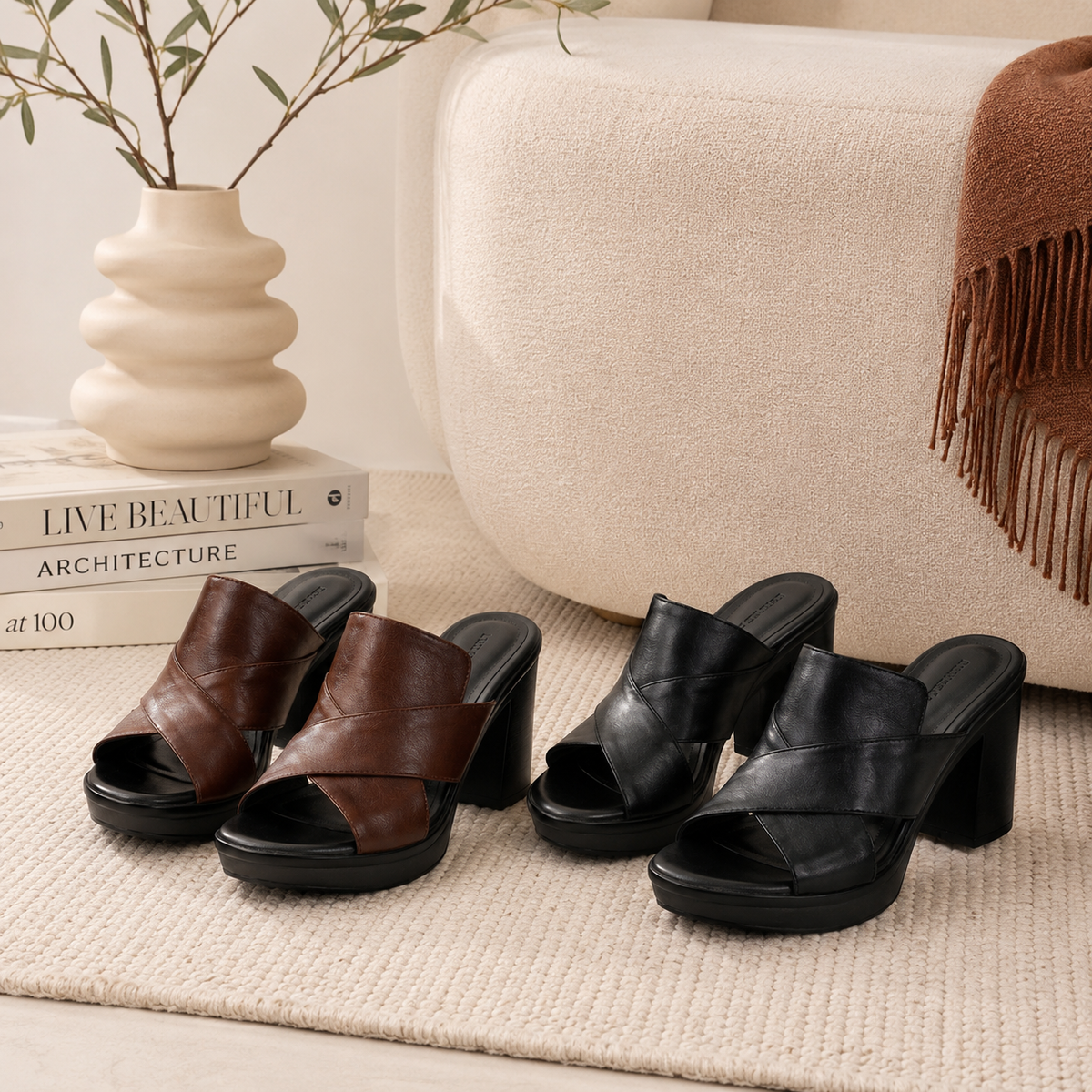 Gisèle | Women Heeled Sandals With Padded Sole Adjustable Strap And Slip Resistant Outsole For Summer Days