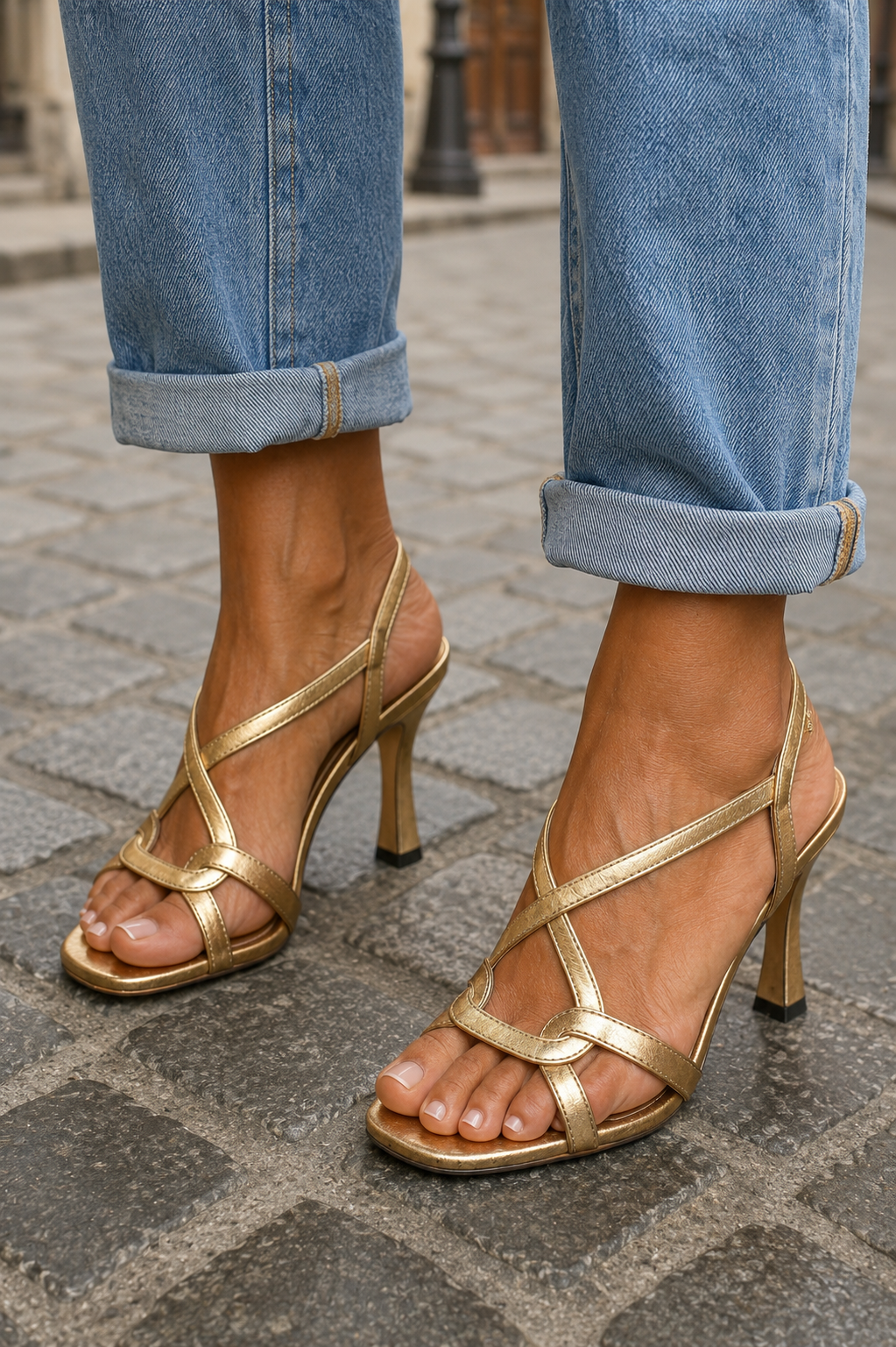 Elisabetta | Women Gold Summer Sandals For Warm Days Markets Or Waterfront Dinners