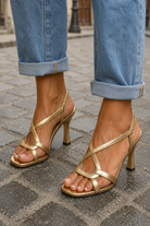 Elisabetta | Women Gold Summer Sandals For Warm Days Markets Or Waterfront Dinners