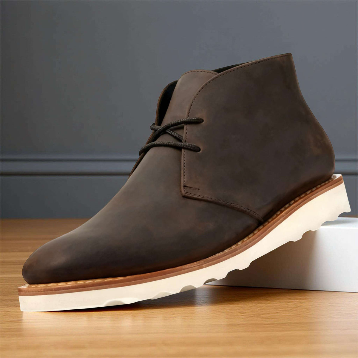Waylon | Men Chukka Boots With Sturdy Welt Shock Absorbing Sole Cushioned Footbed And Hand Stitched Detailing