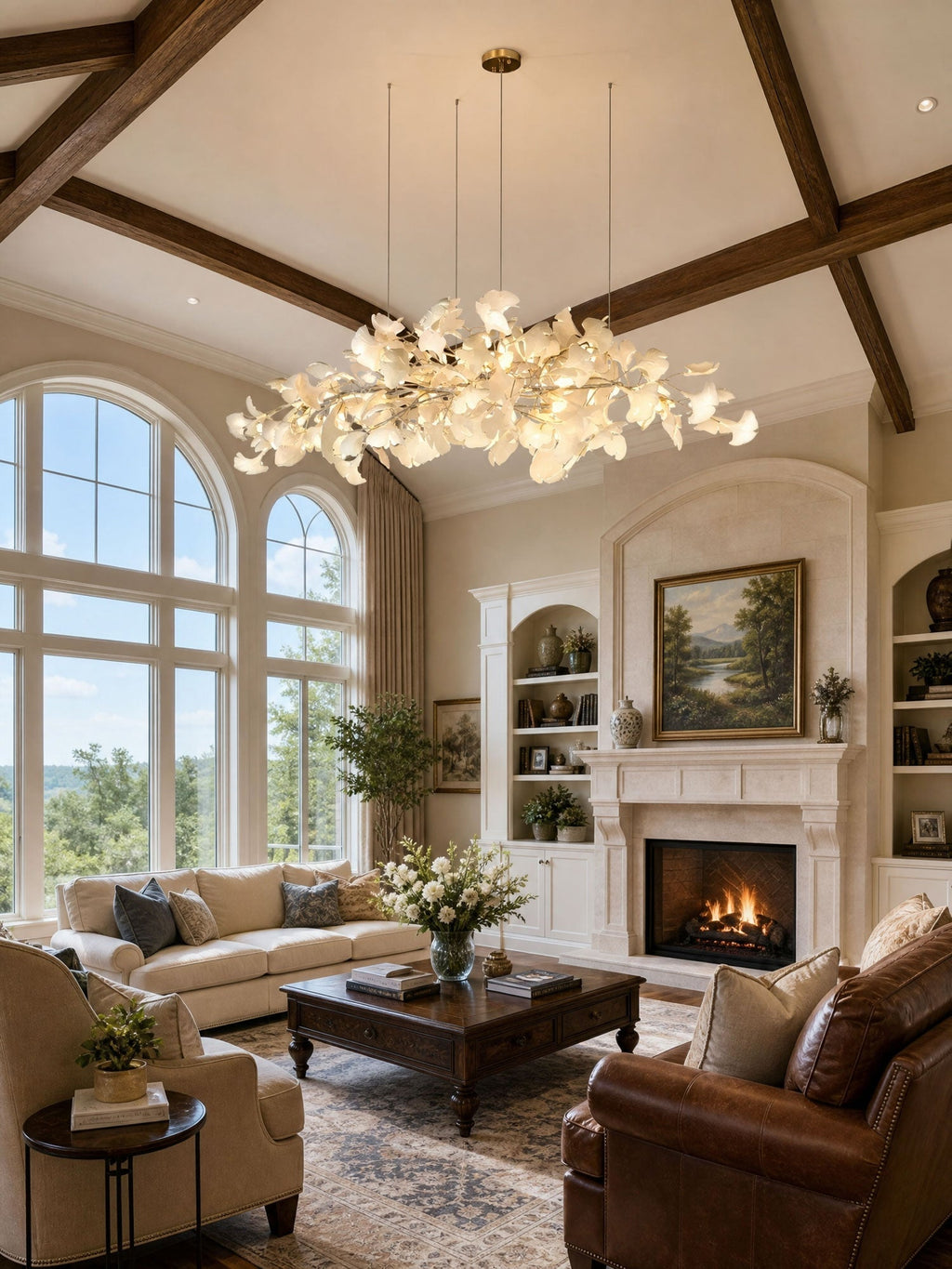 Gingko Plume Chandelier