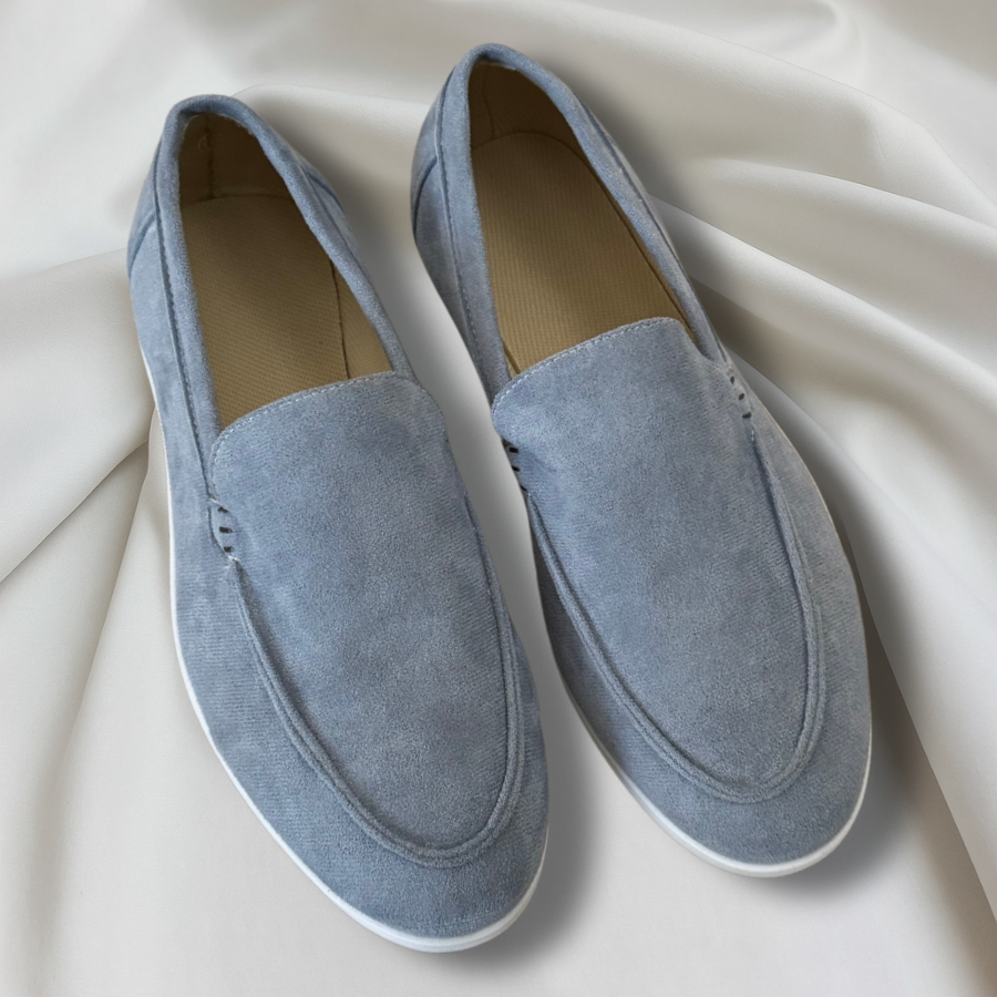 Ellery | Men Matte Suede Slip On Loafers, Blue / 5.5