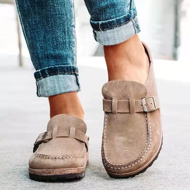 Heather | Women Closed Toe Slip On Slippers With Low Heel