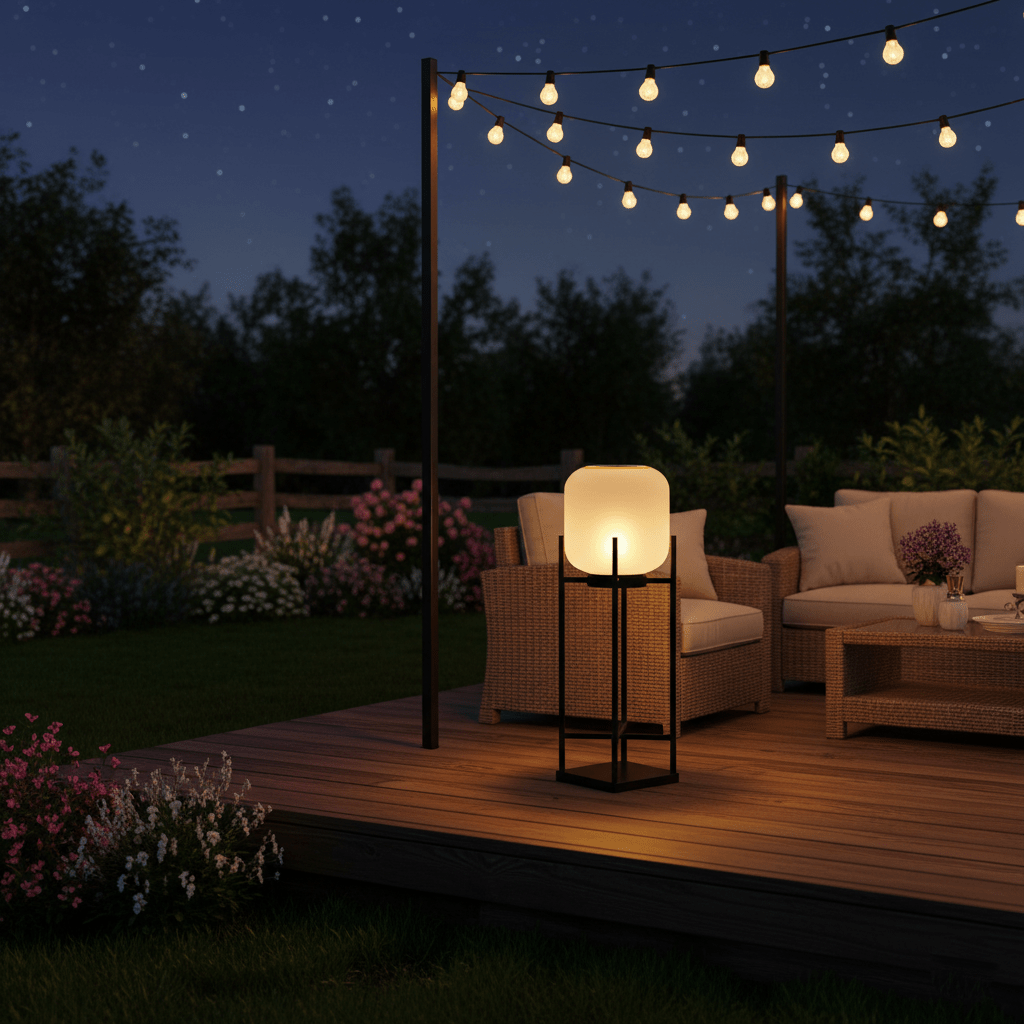 Lantern Outdoor Solar Floor Lamp