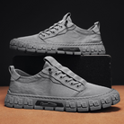 Hutton | Men Suede Look Canvas Trainers With Reinforced Stitching Cushioned Footbed And Grip Rubber Sole