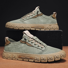 Hutton | Men Suede Look Canvas Trainers With Reinforced Stitching Cushioned Footbed And Grip Rubber Sole