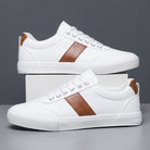 Vicci | Men Faux Leather Trainers With Cushioned Insole And Rubber Sole For Dressing Up Or Casual Days