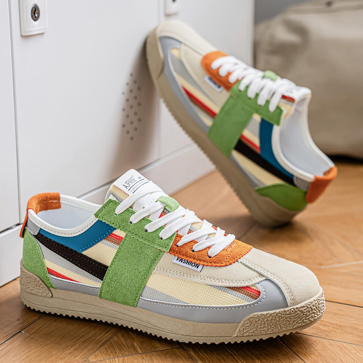Dalston | Men Retro Suede And Mesh Trainers With Bold Multi Panel Design And Sculpted Grip Sole For Street Wear