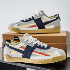 Dalston | Men Retro Suede And Mesh Trainers With Bold Multi Panel Design And Sculpted Grip Sole For Street Wear