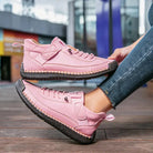 Emiline | Women Leather Support Sneakers With Slow Rebound EVA Sole For Standing Working Or Long Days