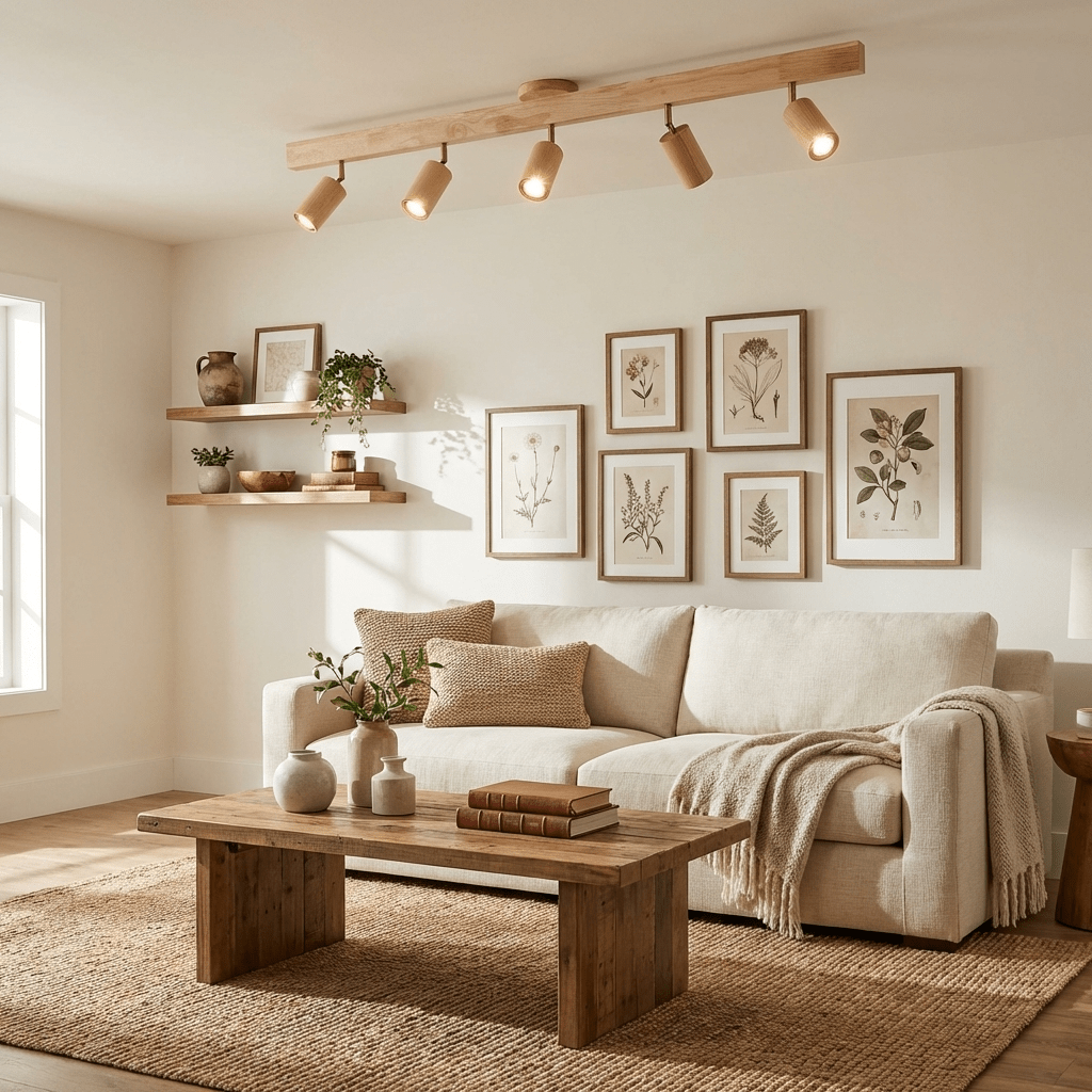 Natural Wood Beam Spotlight Light
