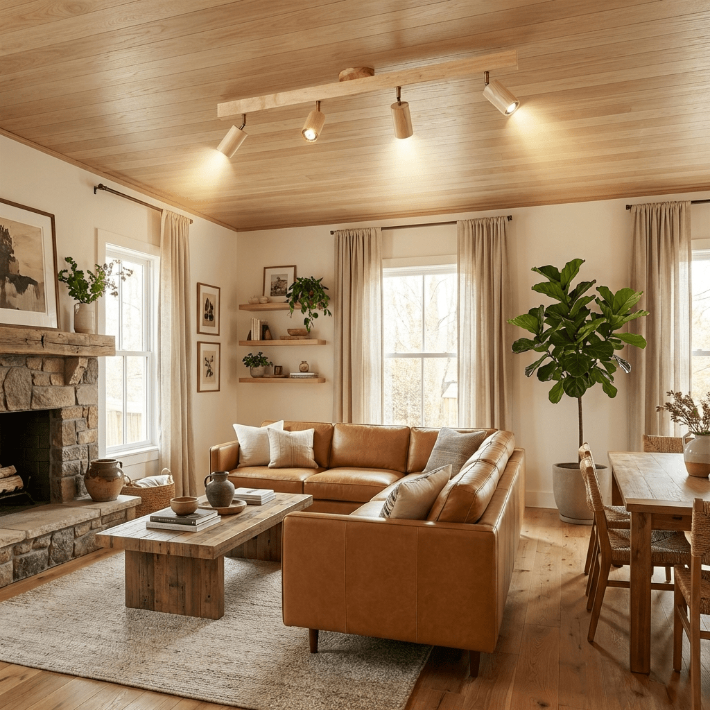 Natural Wood Beam Spotlight Light