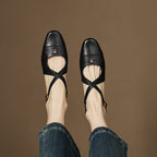 Elene Genuine Leather Mary-Jane Flats