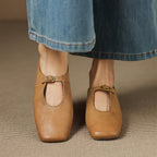 Kleva Genuine Leather Mary Jane Flats