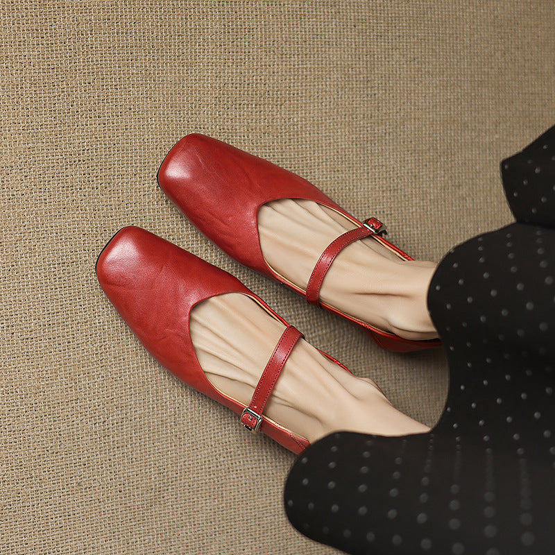 Ayra Genuine Leather Flats