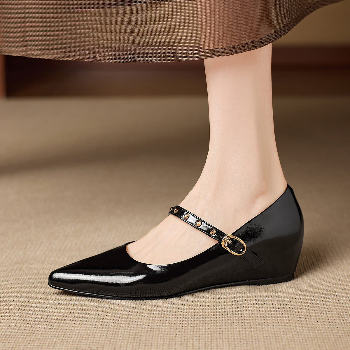 Emery Genuine Leather Mary Jane Flat