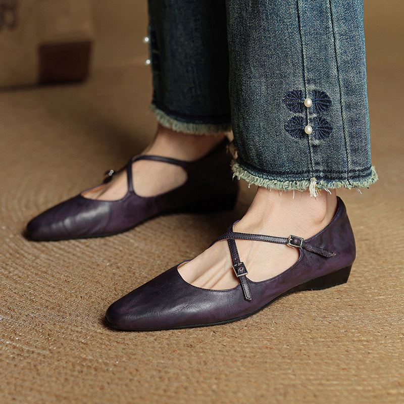 Eclan Genuine Leather Flats
