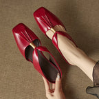 Aviel Genuine Leather Cross Strap Flats