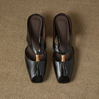 Aviel Genuine Leather Cross Strap Flats