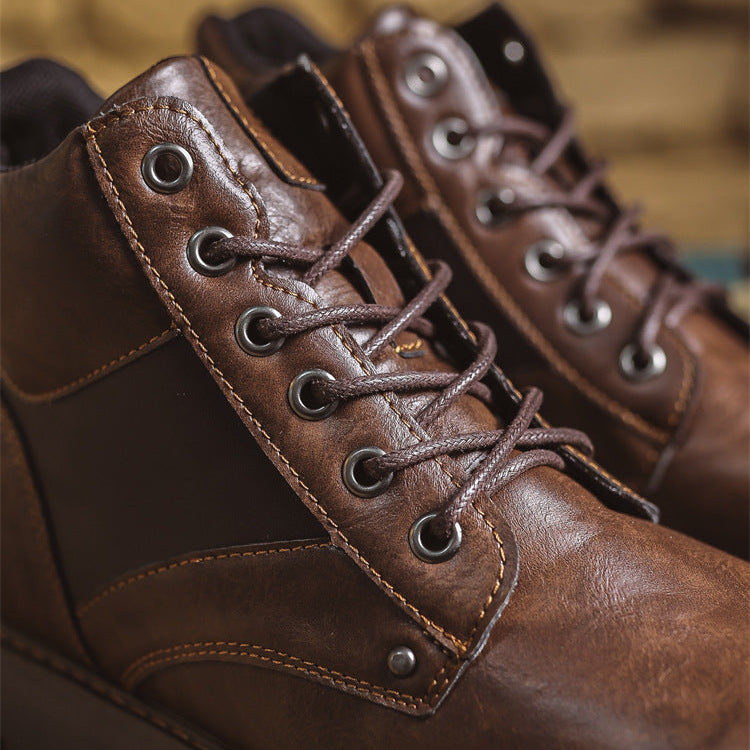 Ashcroft | Men Leather Work Boots With Reinforced Panels