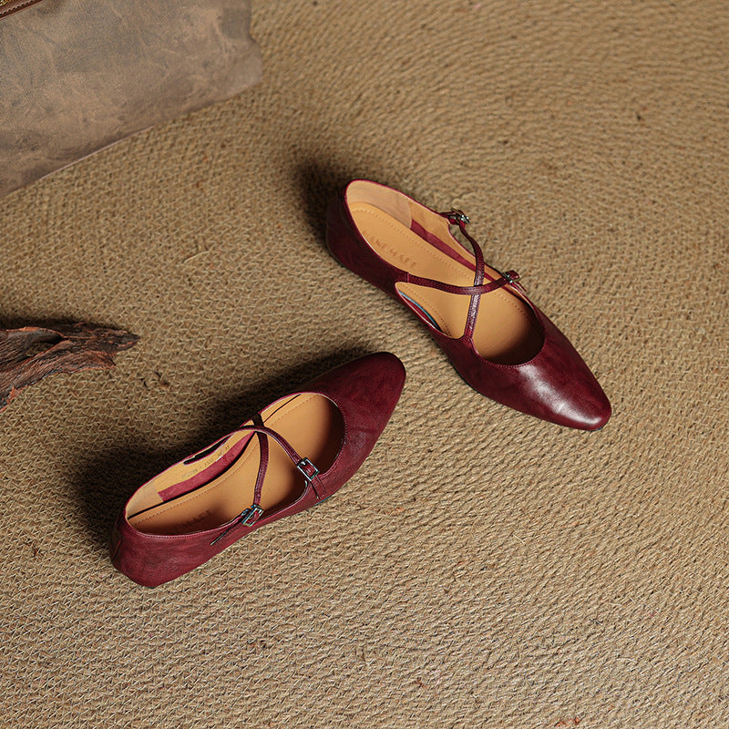 Eclan Genuine Leather Flats