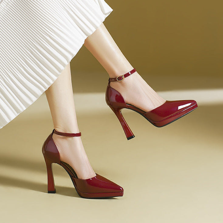 Evette Leather Heels