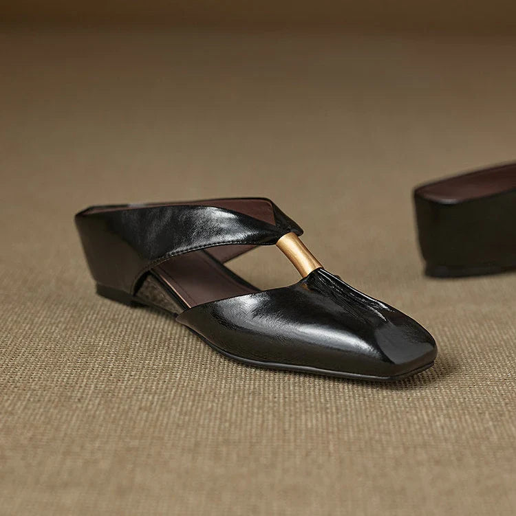 Aviel Genuine Leather Cross Strap Flats